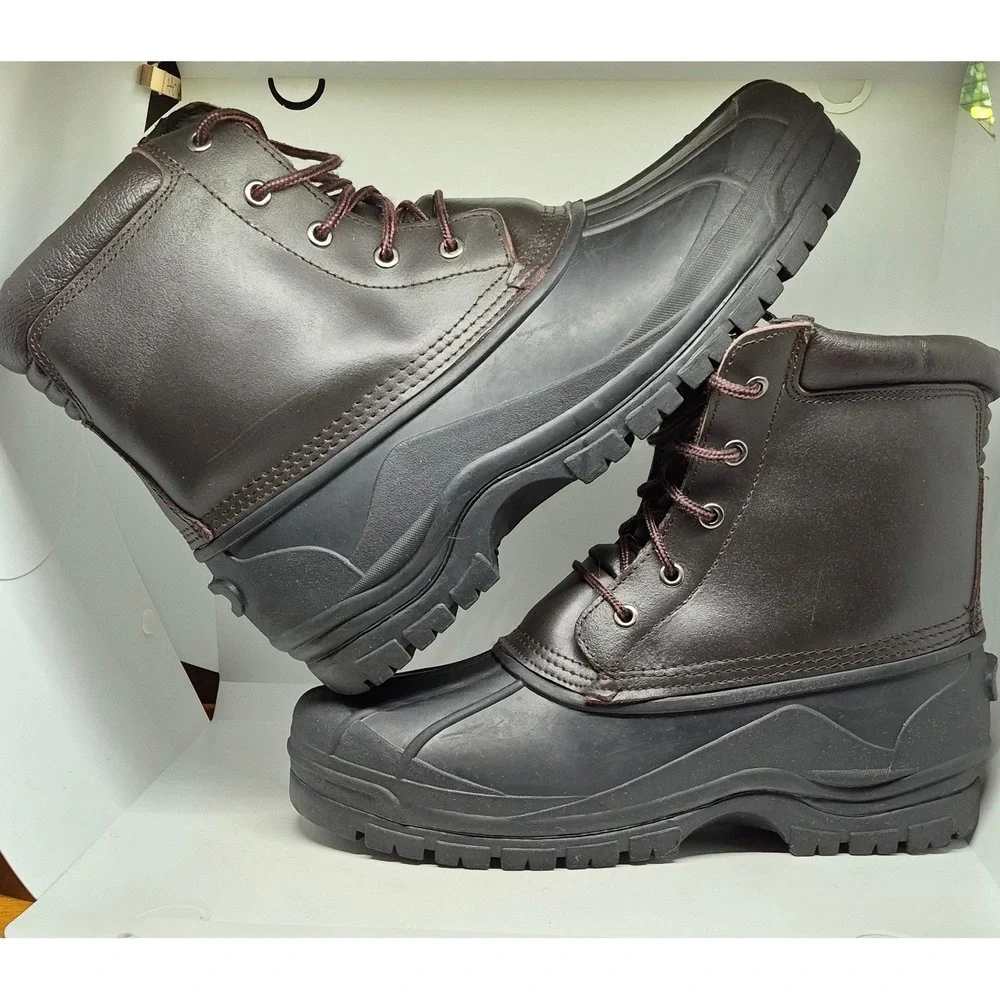 Rugged Exposure Duck Boots Men Size 13 Brown Waterproof Snow Rain Work Boot